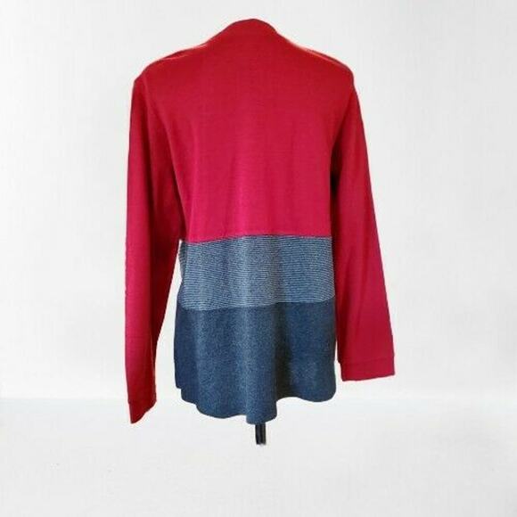 C.D. Petites Cardigan Red to Gray Career Wear Sweater Size Large - Picture 3 of 6